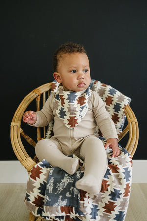 Western Aztec + Wild West Muslin Crib Quilt  | Baby Essentials | Rodeo Collection