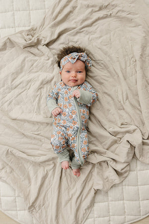 Dainty Meadow Zipper Pajama | Bamboo | Baby Essentials