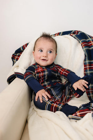 Christmas Plaid Zipper Pajama | Bamboo | Baby Essentials
