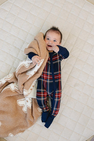 Christmas Plaid Zipper Pajama | Bamboo | Baby Essentials