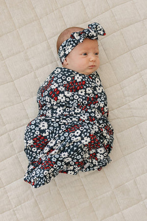 Americana Floral Ribbed Stretch Swaddle | Bamboo | Baby Essentials