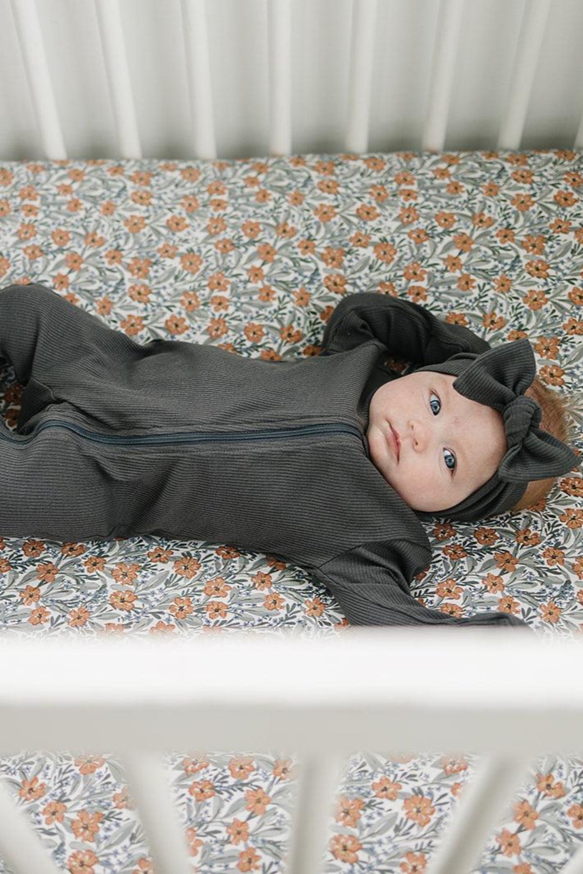 Mebie Baby  Dainty Meadow Stretch Crib Sheet | Bamboo | Baby Essentials