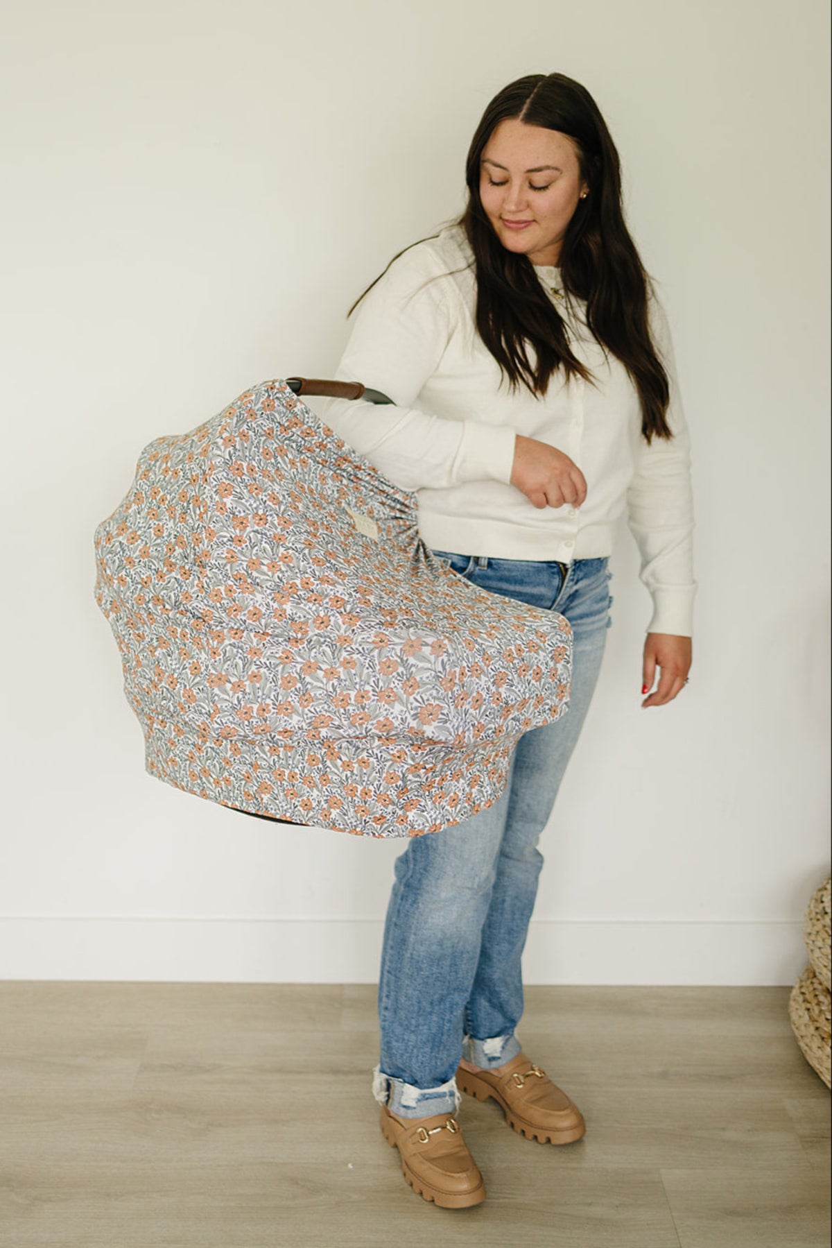 Mebie Baby  Dainty Meadow Multi-Use | Bamboo | | Car Seat & Nursing Cover