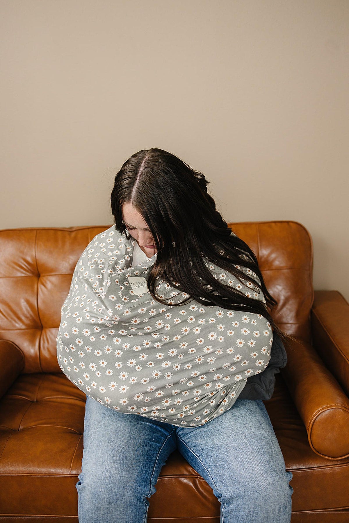 Light Green Daisy Multi-Use | Bamboo | Car Seat & Nursing Cover