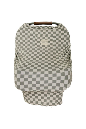 Light Green Checkered Multi-Use | Bamboo | Car Seat & Nursing Cover
