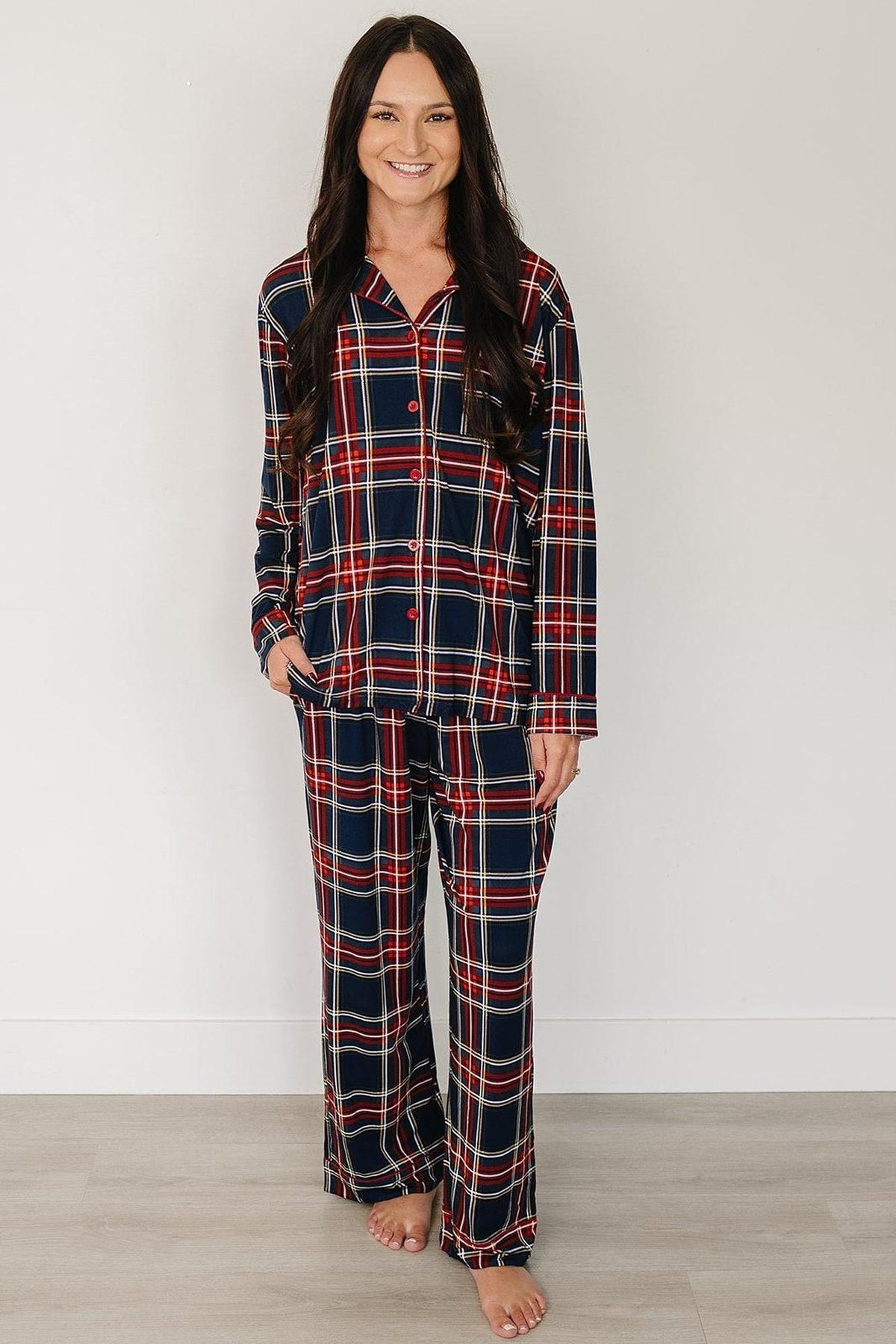 Adult Christmas Plaid Pajama Set | Family Matching Collection | Bamboo