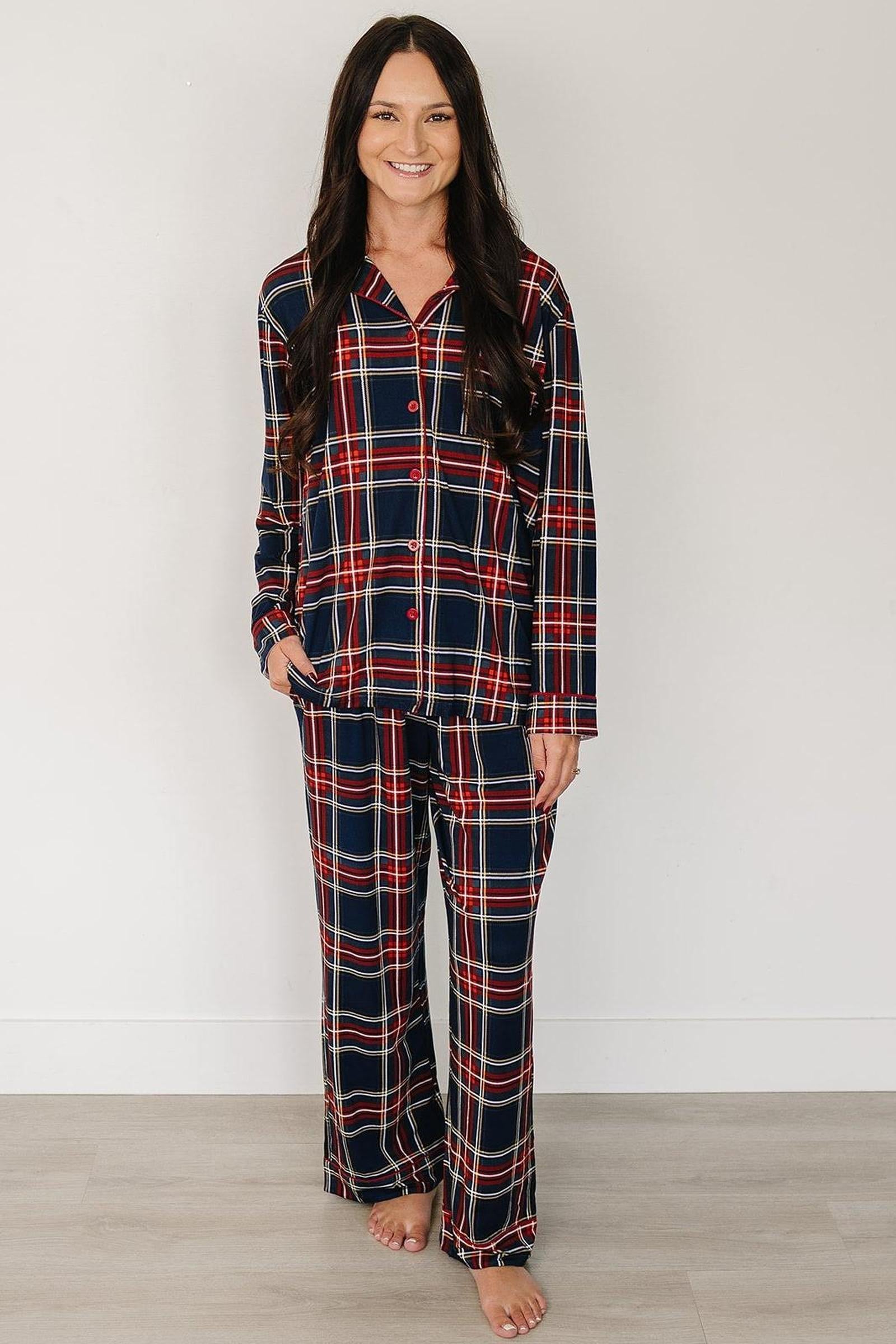 Adult Christmas Plaid Pajama Set | Family Matching Collection | Bamboo