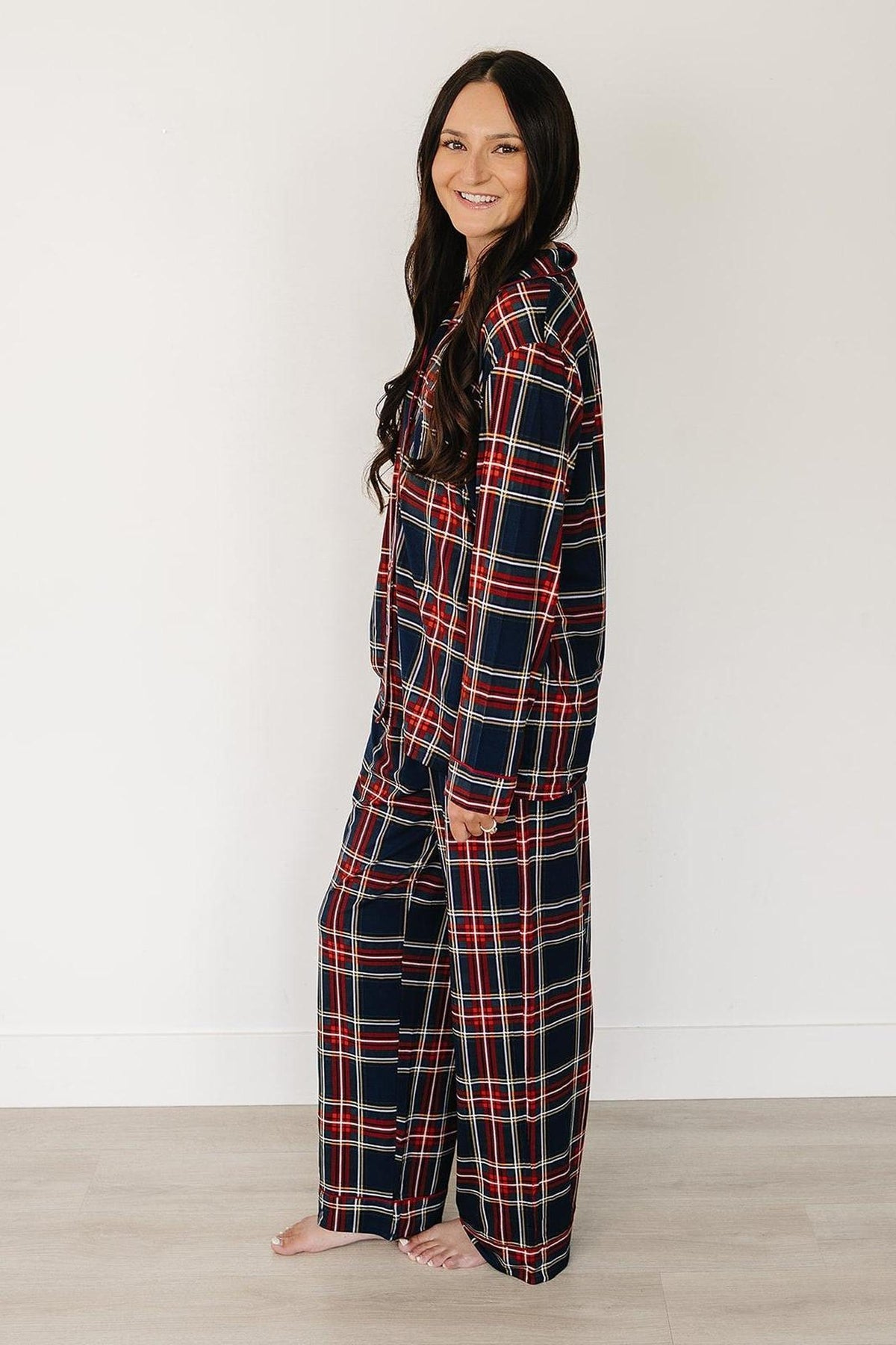 Adult Christmas Plaid Pajama Set | Family Matching Collection | Bamboo