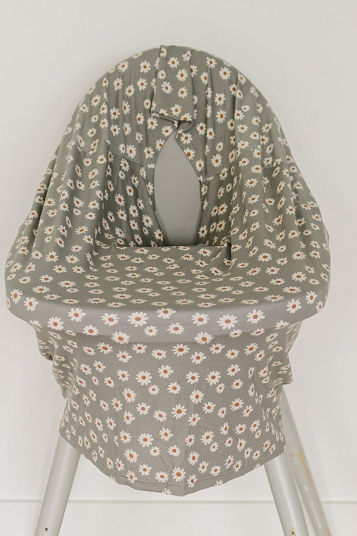 Light Green Daisy Multi-Use | Bamboo | Car Seat & Nursing Cover