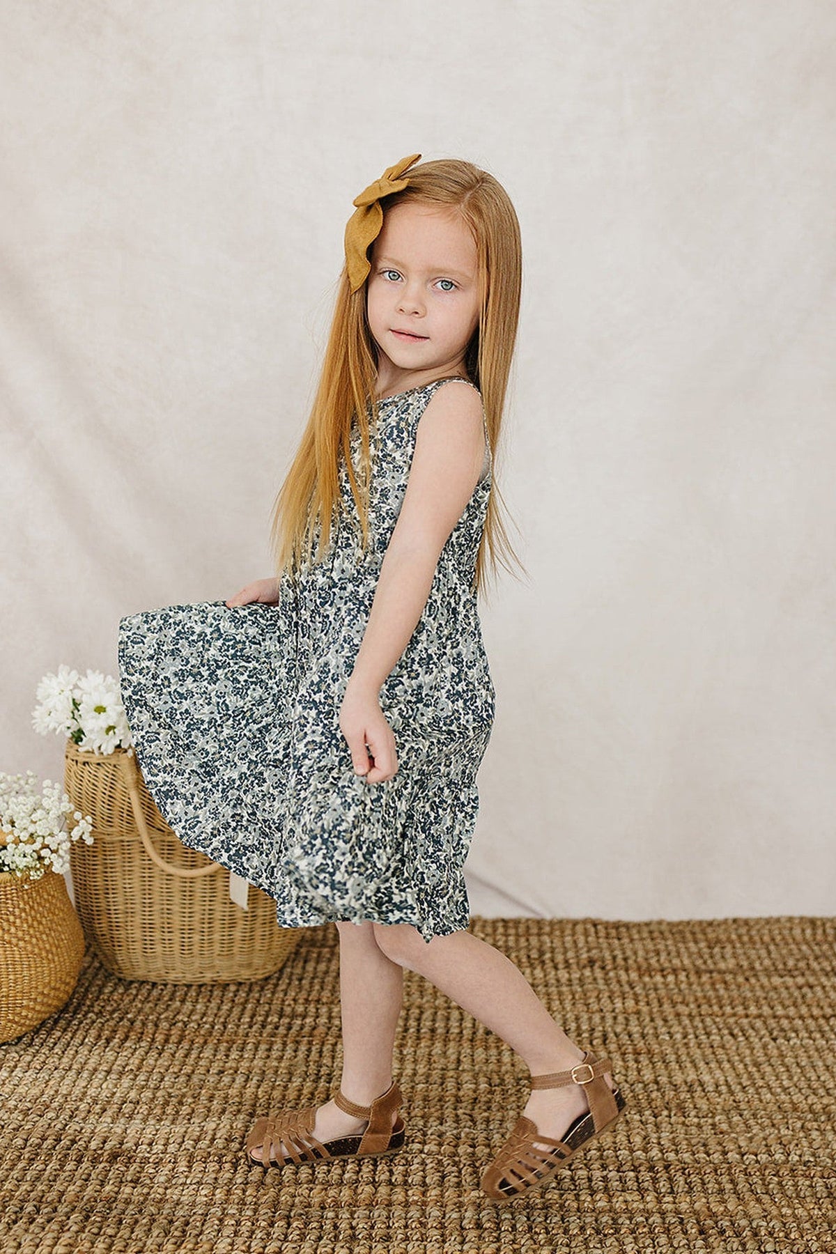 Mebie Baby Liberty Floral Tank Dress, 100% Cotton, Baby, Toddler & Kid
