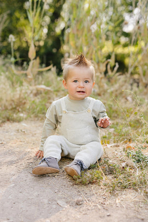 Grey Knit Overalls | 100% Cotton