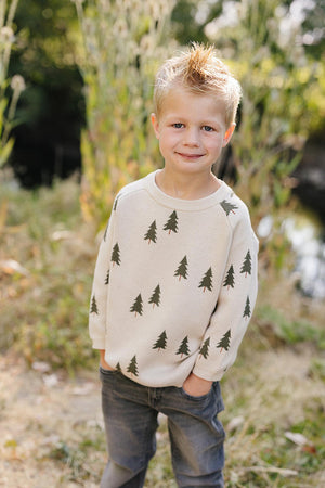 Pine Tree Knit Sweater | 100% Cotton