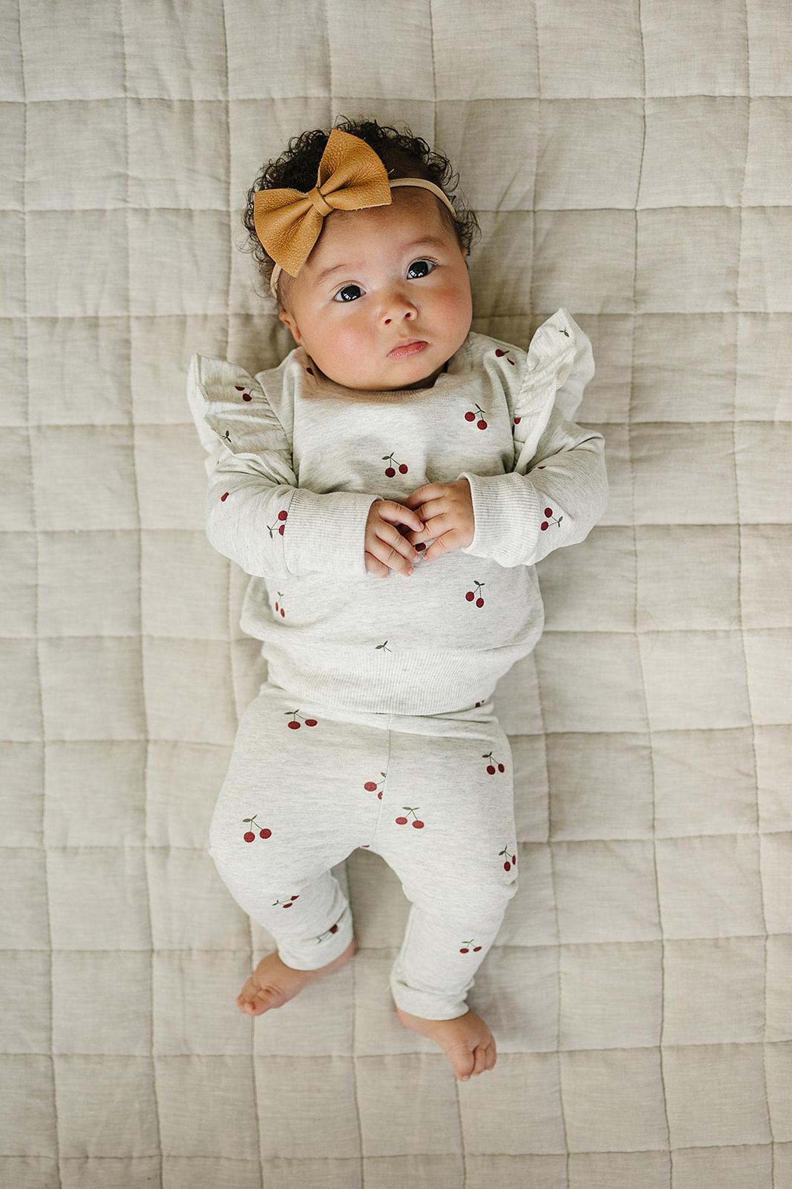 Cherry Ruffle French Terry Set | Cotton