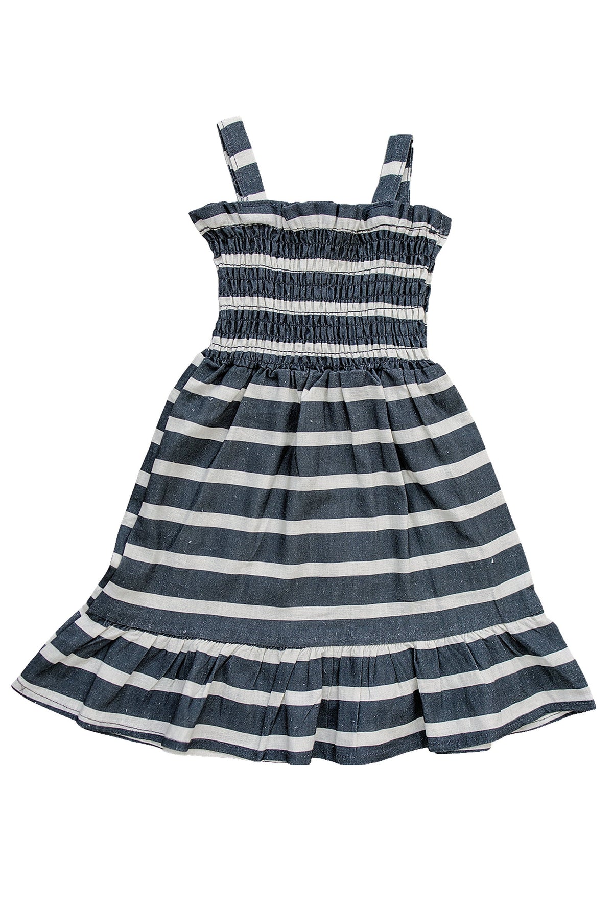 Mebie Baby Navy Stripe Summer Dress, Linen, Baby - Kids