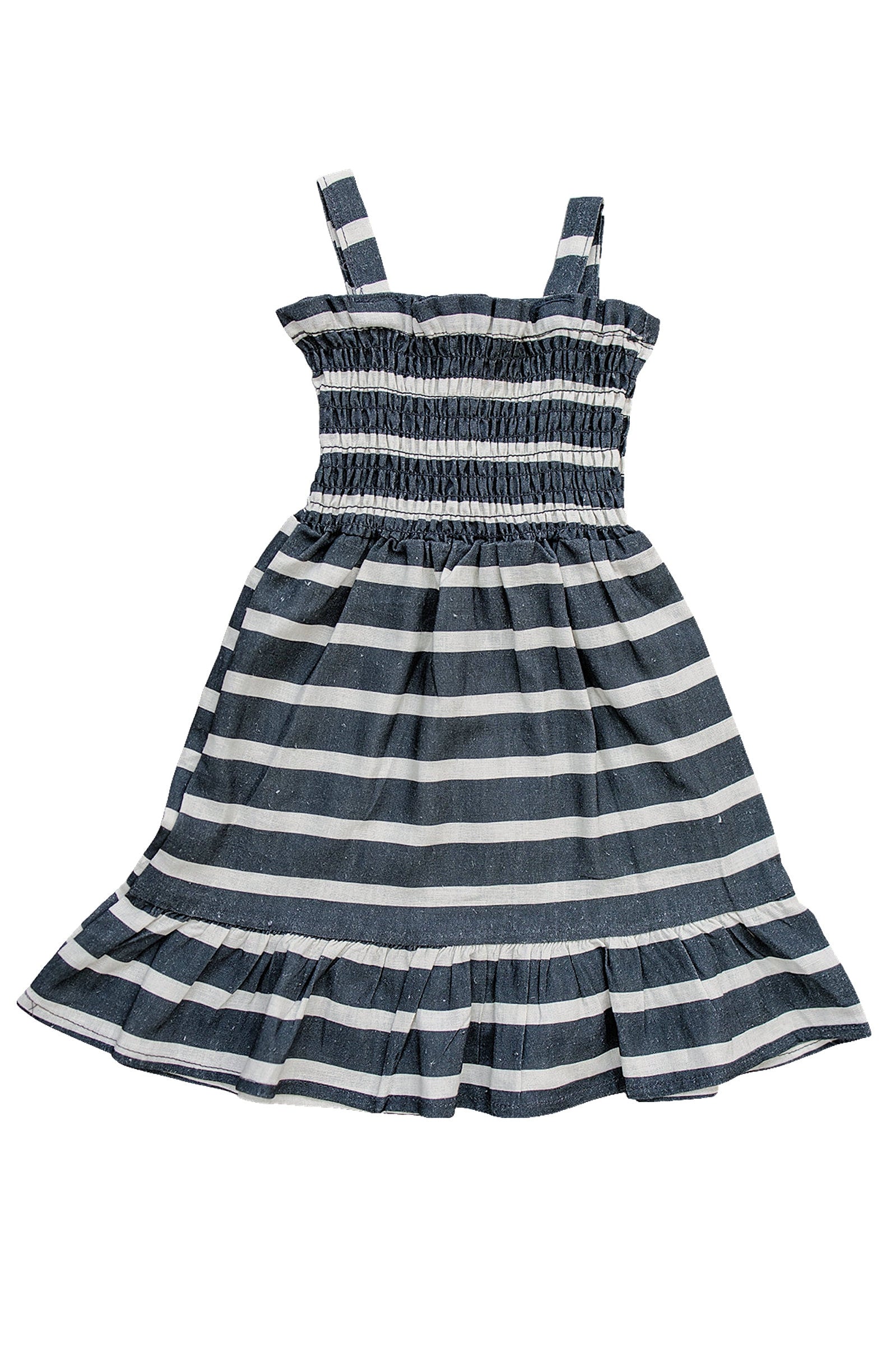Mebie Baby Navy Stripe Summer Dress, Linen, Baby - Kids
