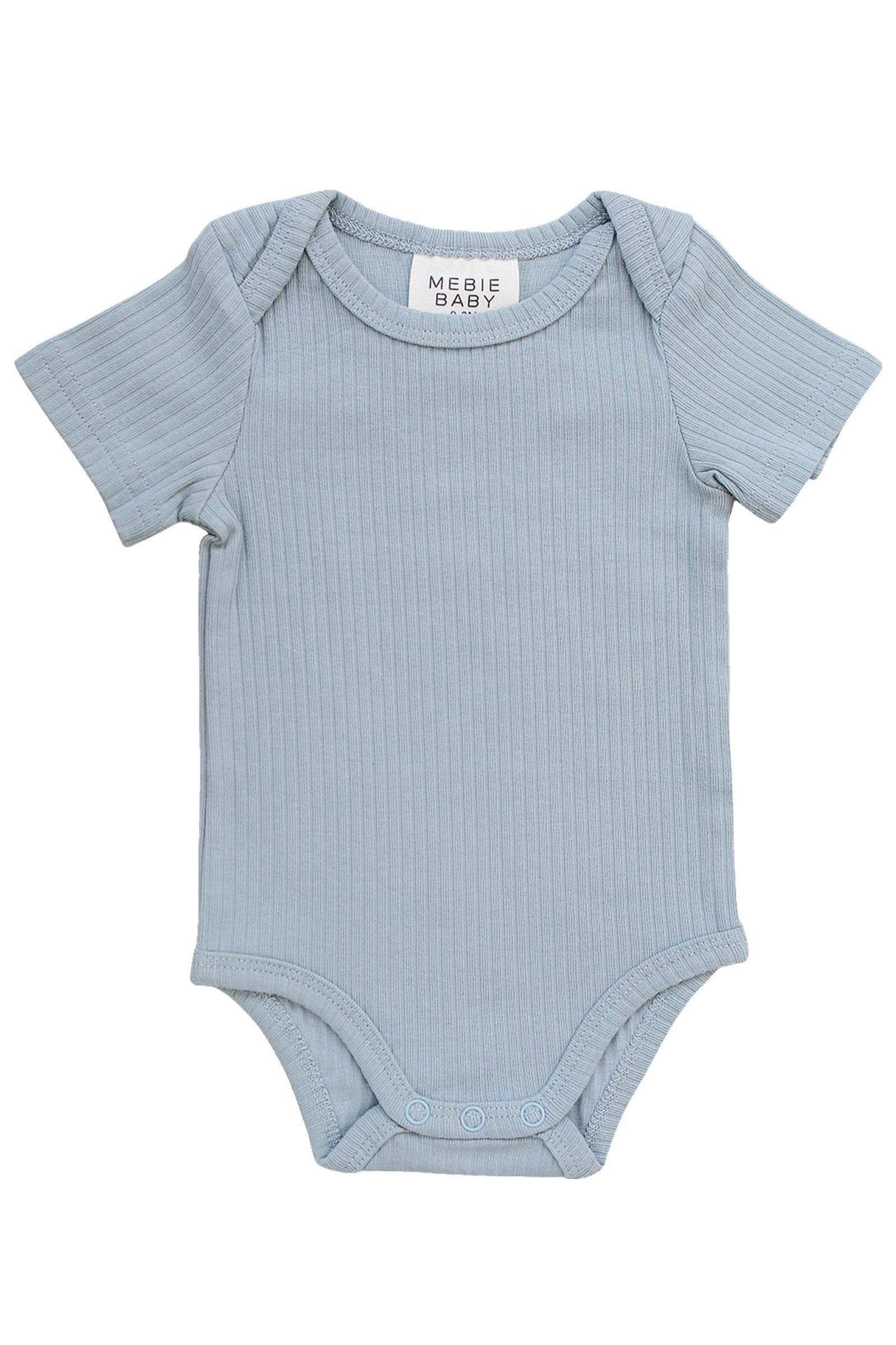 Dusty Blue Ribbed Bodysuit | Cotton