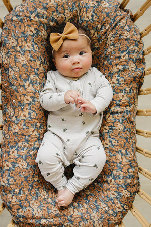 Charming Floral Long Sleeve Romper | Button-up Front | Cotton