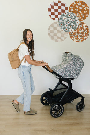 Mustard Floral Multi-Use | Bamboo | Car Seat & Nursing Cover