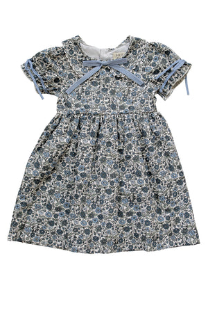 Girl Spring Floral Dress with Classic Peter Pan Collar | Cotton