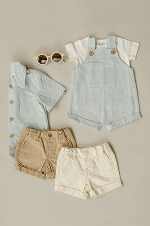 Boy Green Stripe Jon Jons | Linen-Cotton