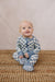 Blue Checkered Bamboo Zipper Pajama for Babies