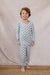Blue Checkered Ribbed Bamboo Cozy Pajama Set, Toddler & Kids