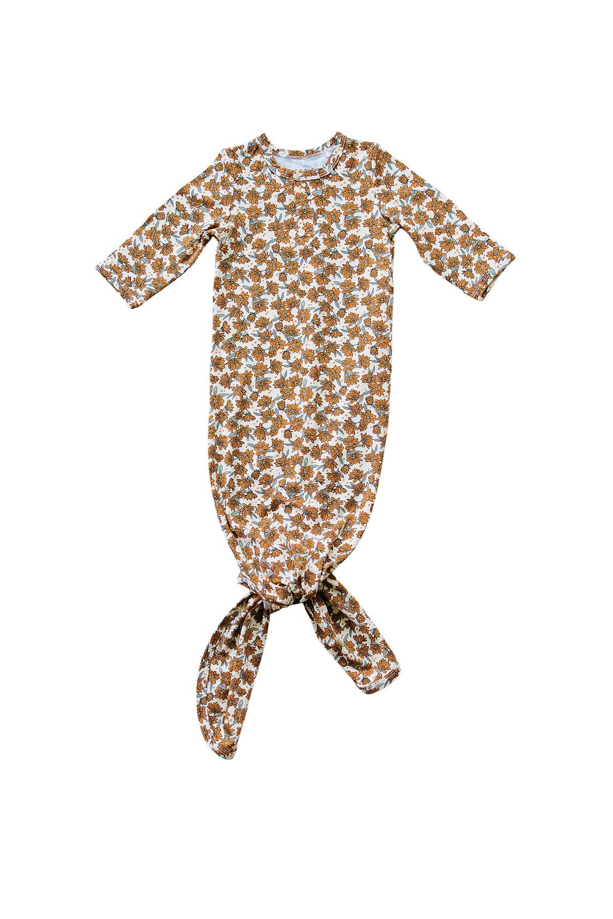 Mebie Baby  Cream Magnolia Baby Knot Gown | Bamboo | Baby Essentials