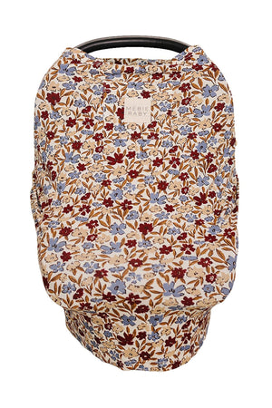 Mebie Baby multi-use cover features a desert floral design in soft, breathable bamboo fabric, perfect for various uses.