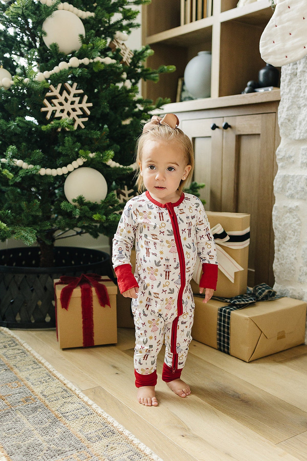 Red Nutcracker Zipper Pajama | Bamboo | Baby Essentials