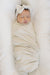 Mebie Baby Taupe Stripe Ribbed Stretch Swaddle Blanket, Bamboo, Baby Essentials