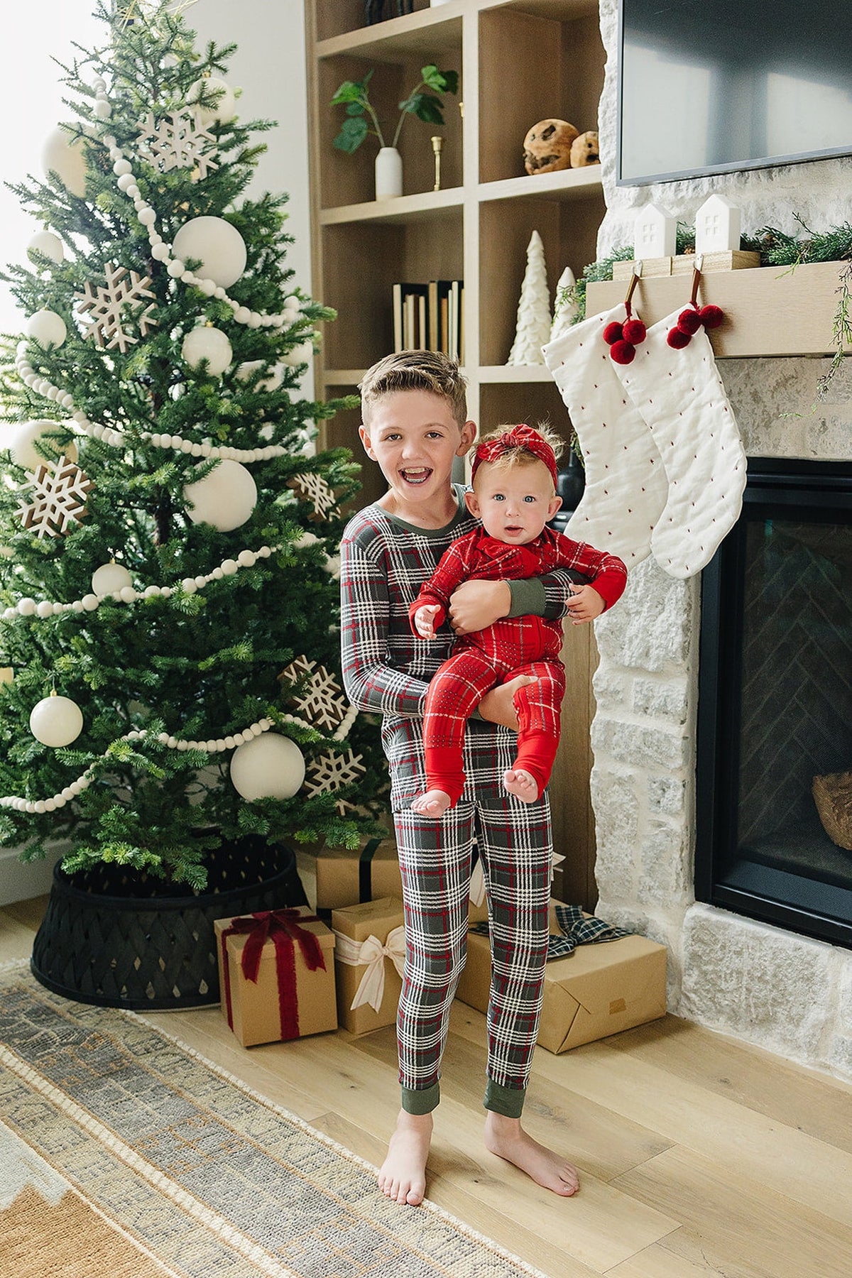 Red Plaid Zipper Pajama | Bamboo  | Baby Essentials