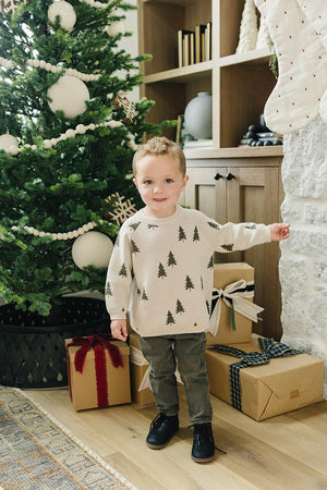 Pine Tree Knit Sweater | 100% Cotton