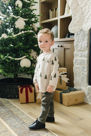 Pine Tree Knit Sweater | 100% Cotton