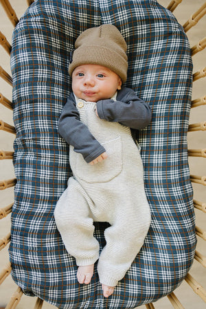 Grey Knit Overalls | 100% Cotton