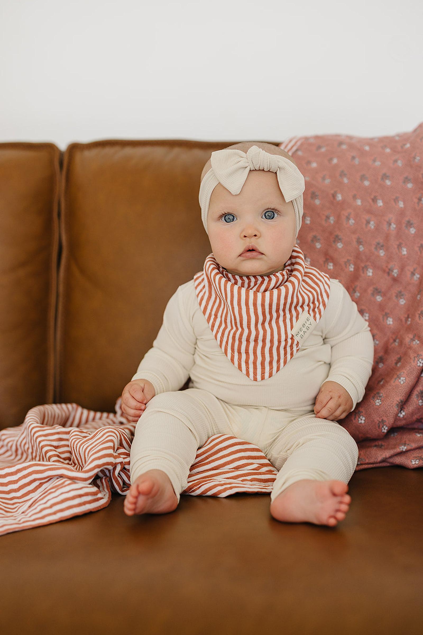 Pink Stripes Classic Muslin Bib | 100% Cotton | Baby Essentials