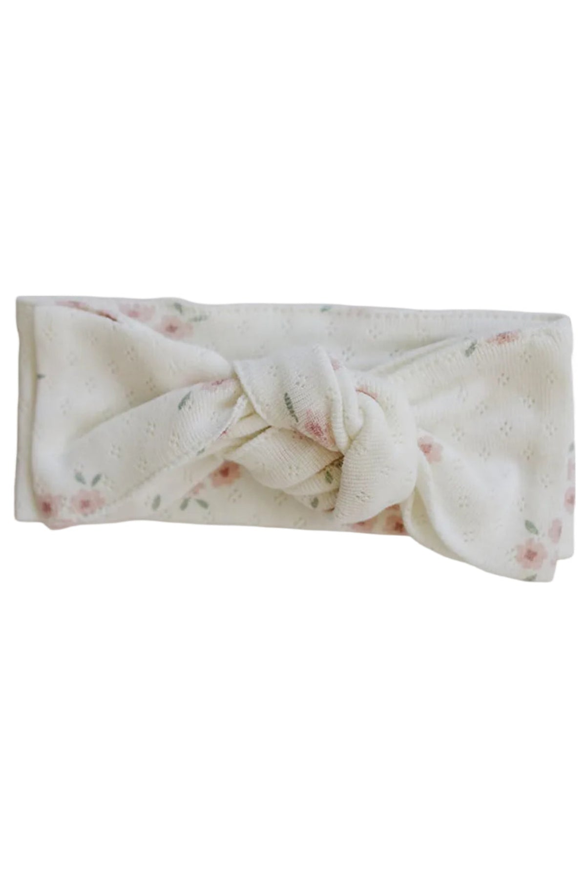 Pink Floral Pointelle Cotton Head Wrap
