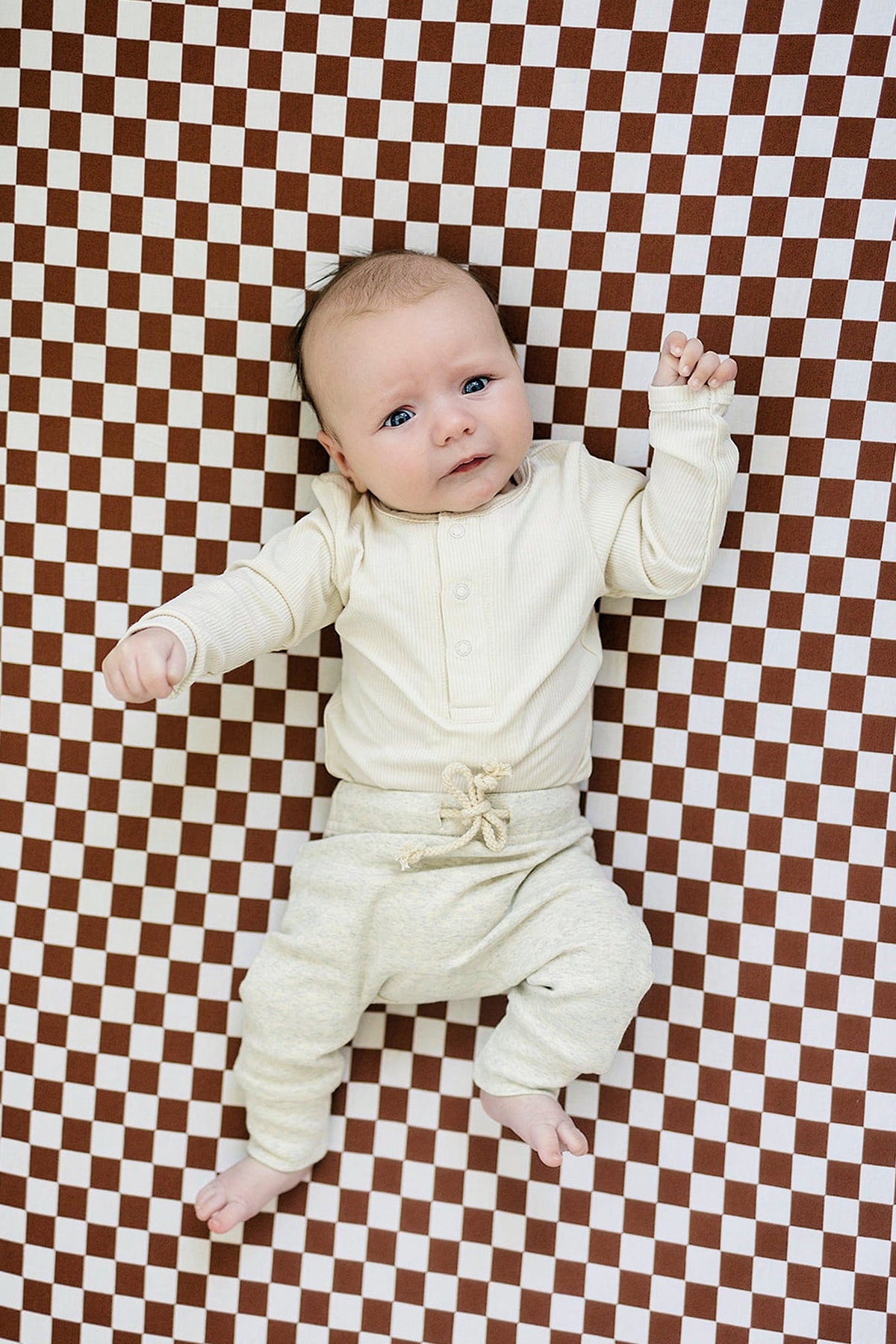 Mebie Baby  Cream Snap Long Sleeve Ribbed Bodysuit | Bamboo | Baby Essentials