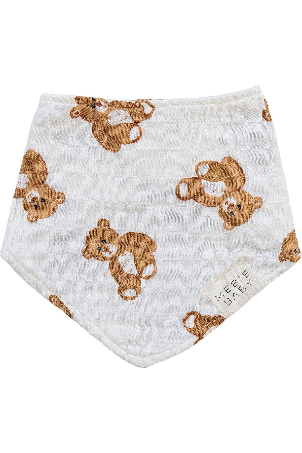 Mebie Baby Teddy Bear Classic Muslin Bib | 100% Cotton | Baby Essentials