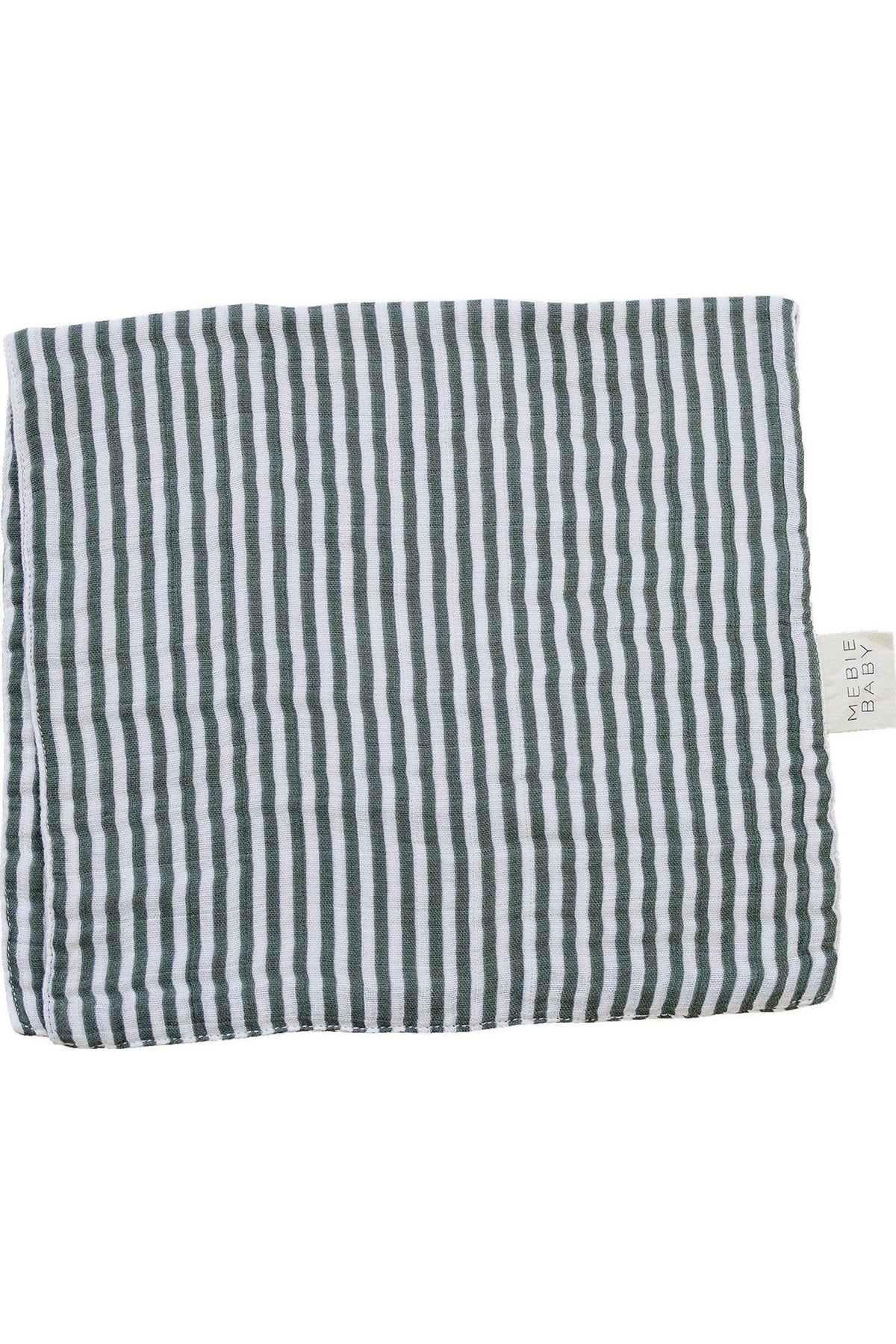 Mebie Baby Green Stripes Muslin Burp Cloth | 100% Cotton | Baby Essentials