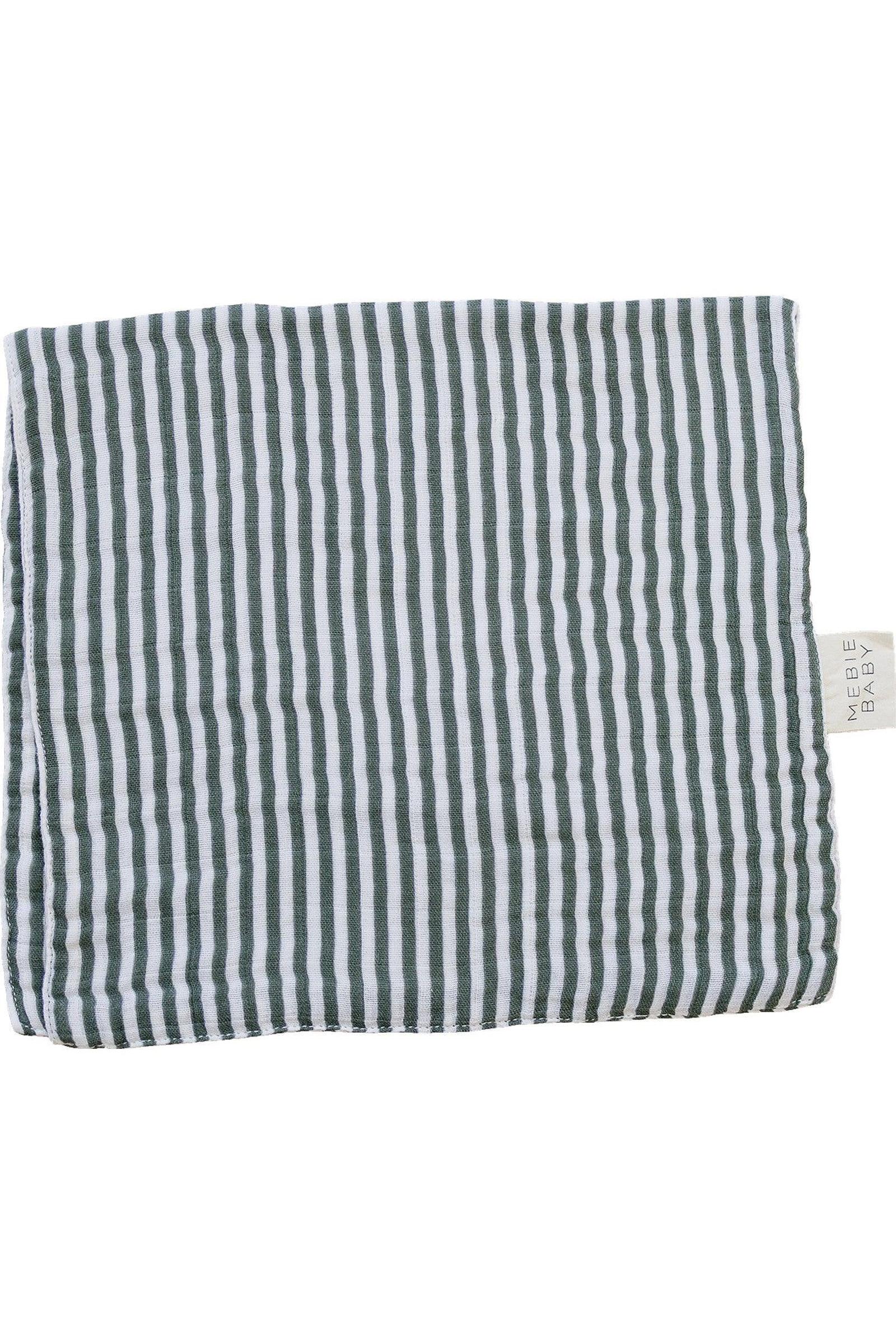 Green Stripes Muslin Burp Cloth  | 100% Cotton | Baby Essentials