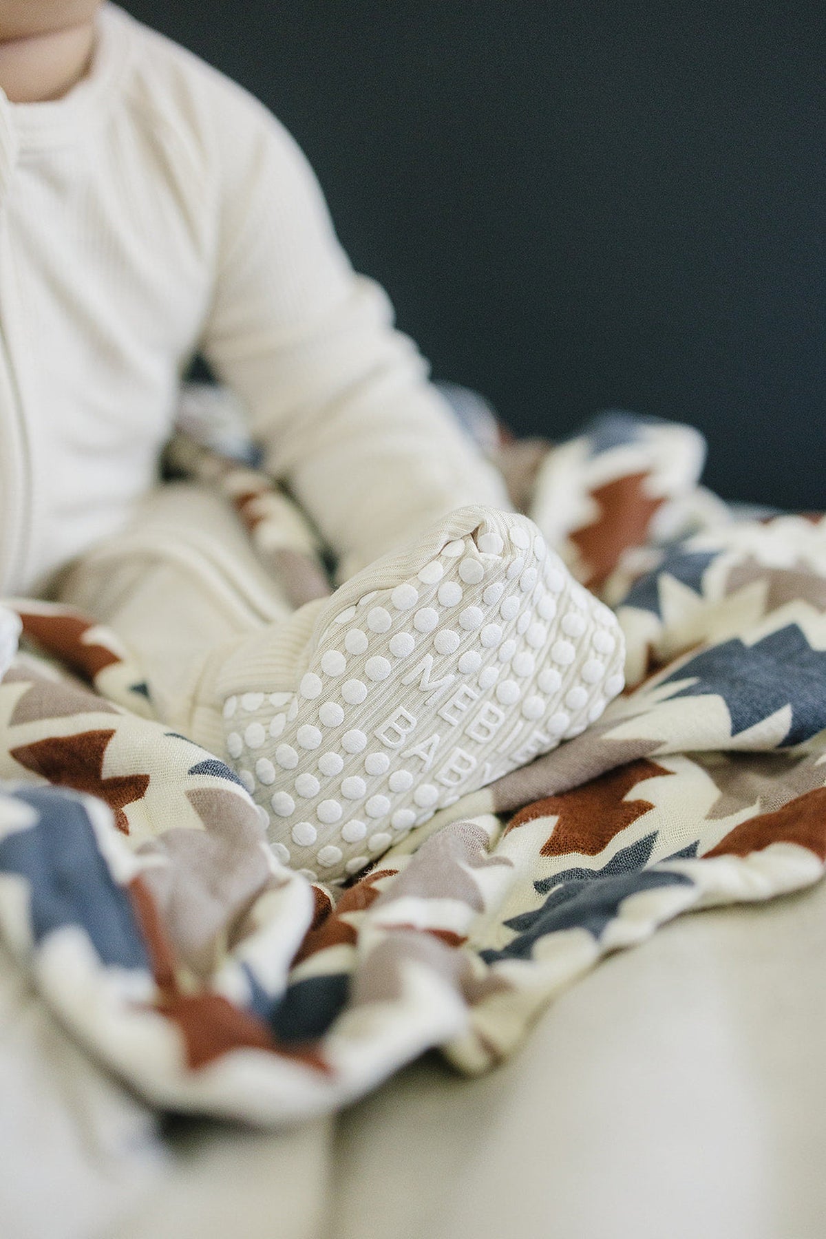 Mebie Baby  Cream Ribbed Zipper Pajama | Bamboo | Preemie | Baby Essentials