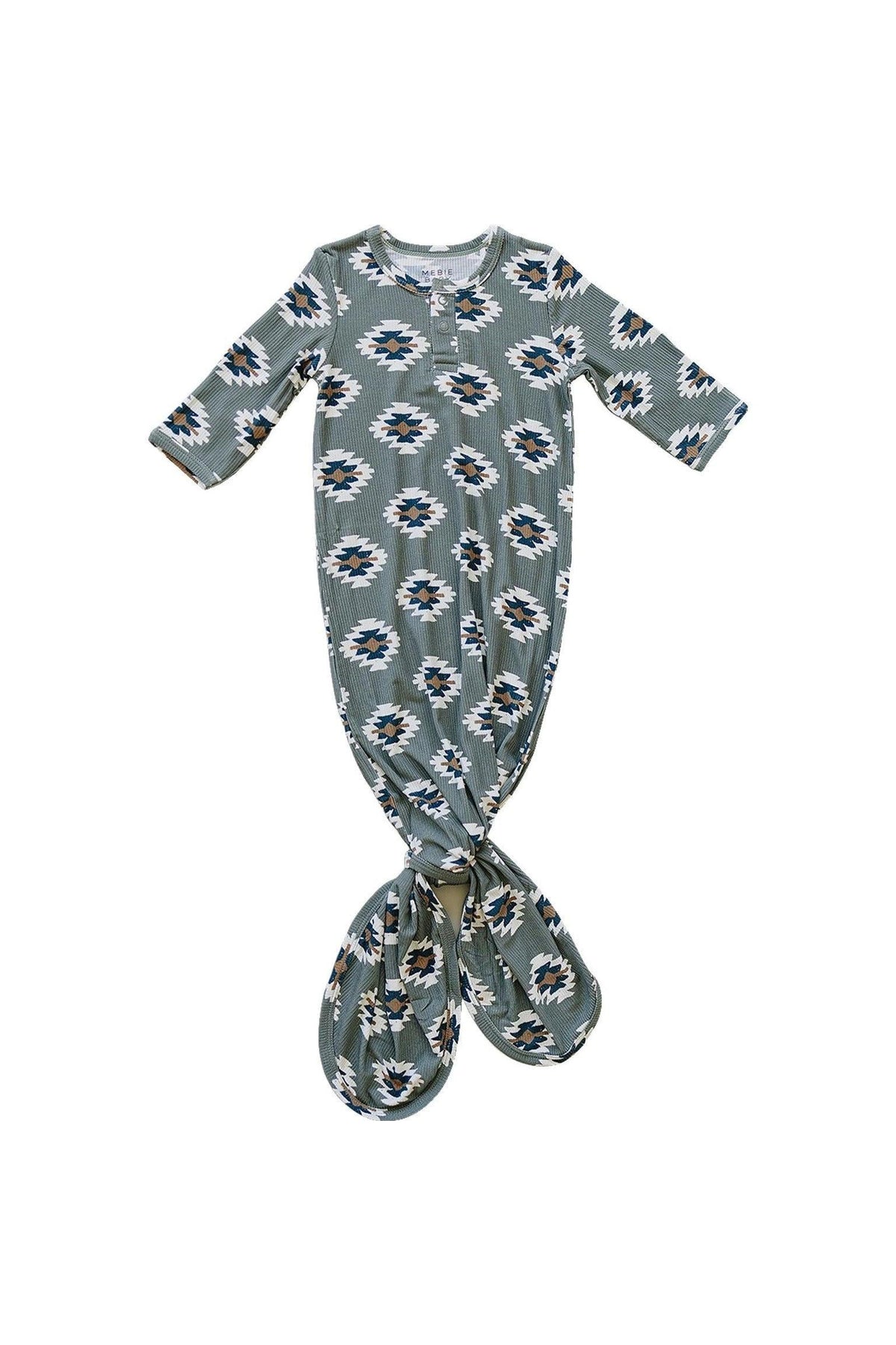 Southwest Aztec Ribbed Knot Gown | Bamboo | Rodeo Collection | Baby Essentials