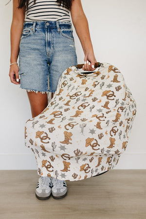Outlaw Cowboy Ribbed Multi-Use | Bamboo | Car Seat & Nursing Cover | Rodeo Collection