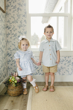 Boy Green Stripe Button Up Pocket Shirt | Cotton