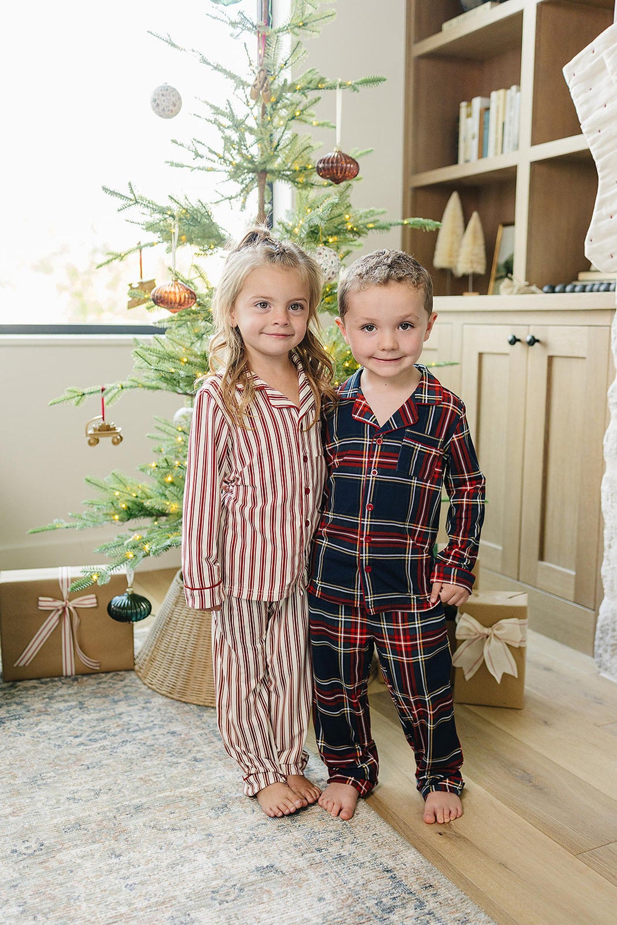 Christmas Plaid Collared Pajama Set | Bamboo