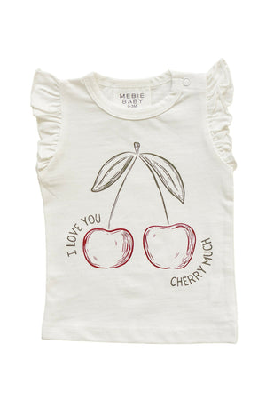 Cherry Much Ruffle T-Shirt  | Cotton