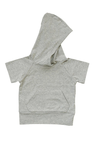 Baby & Toddler Boy Heather Grey Hooded T-Shirt  | Cotton