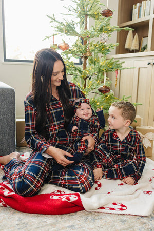 Christmas Plaid Collared Pajama Set | Bamboo