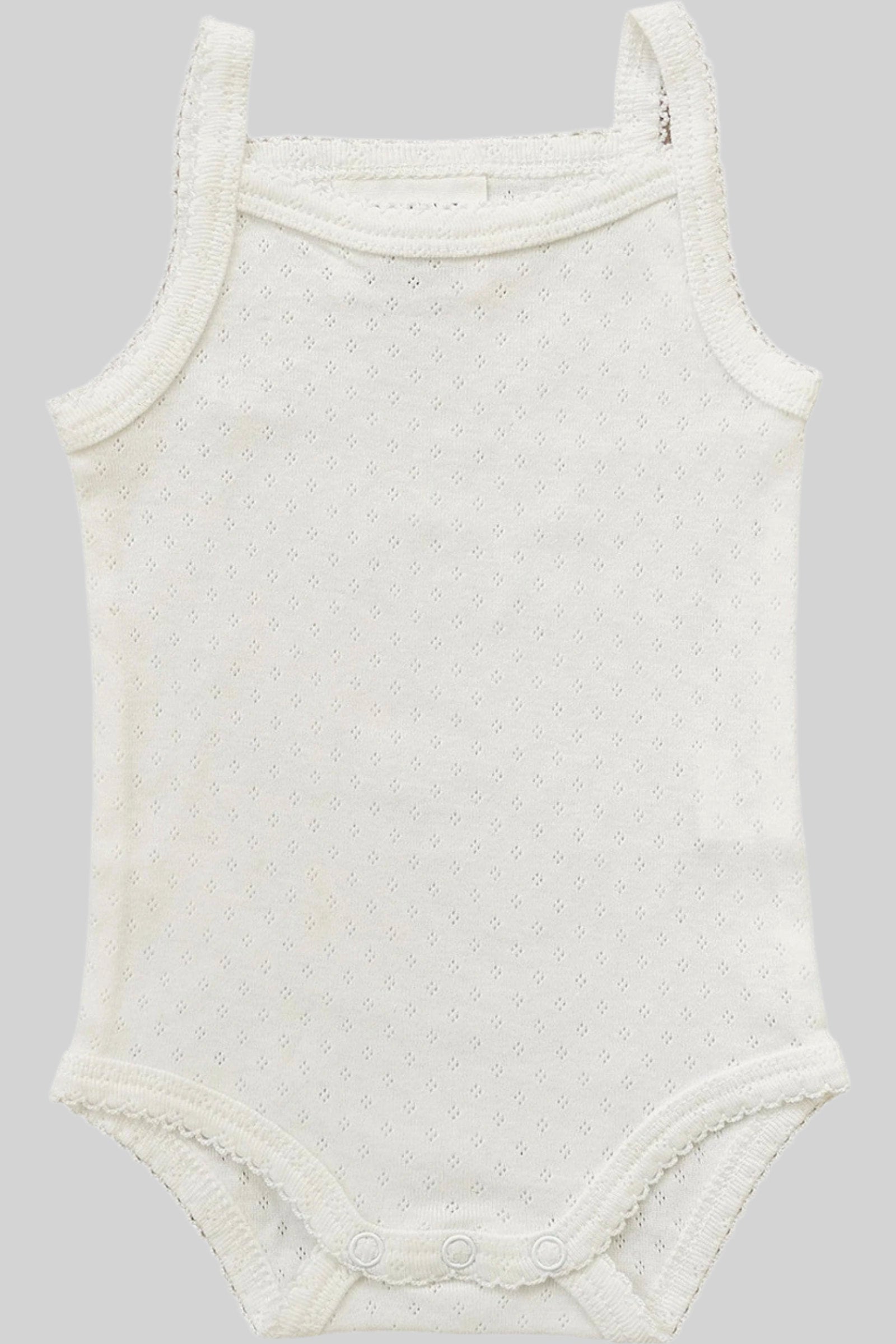 Baby White Pointelle Tank Bodysuit | Cotton | Baby Essentials