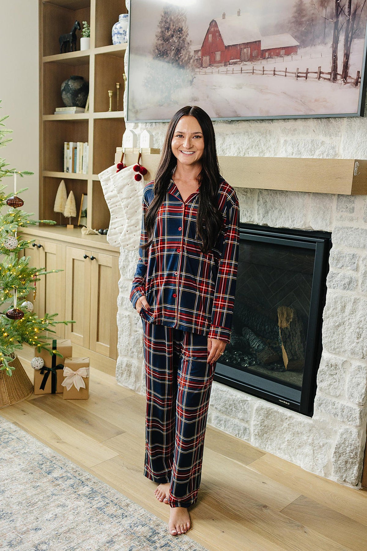 Adult Christmas Plaid Pajama Set | Family Matching Collection | Bamboo